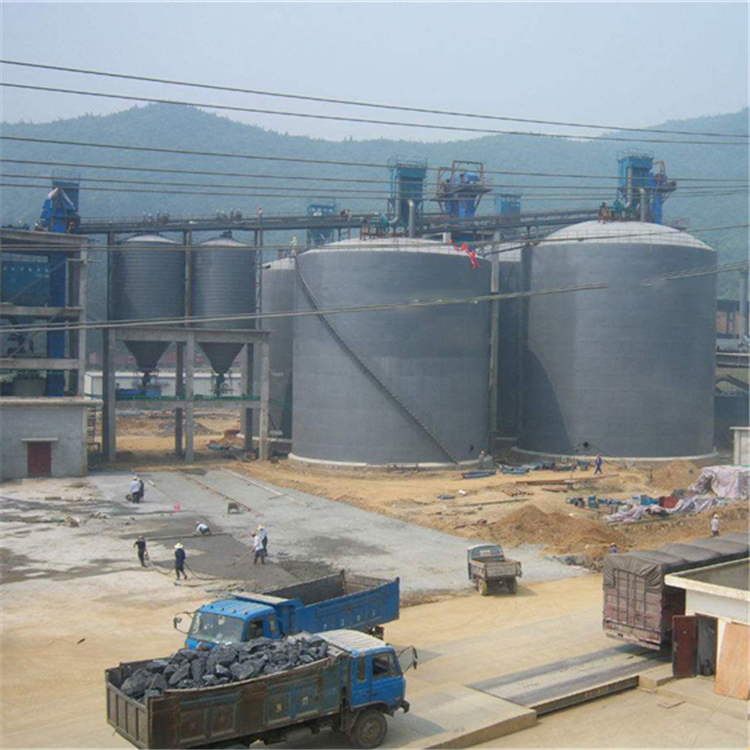 信阳水泥钢板仓2座3000吨青岛项目进入施工
